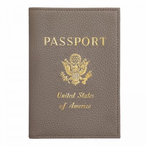 Longchamp Le FOULONNÉ Passport cover - Leather Grey | NFOD04312