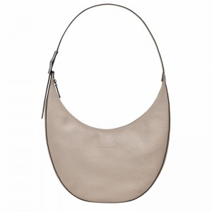 Longchamp Le Roseau Essential L Crossbody bag - Leather Grey | NELO84725