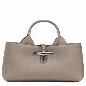 Longchamp Le Roseau S Handbag - Leather Grey | XUMH72496