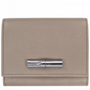 Longchamp Le Roseau Wallet - Leather Grey | CNAU23591