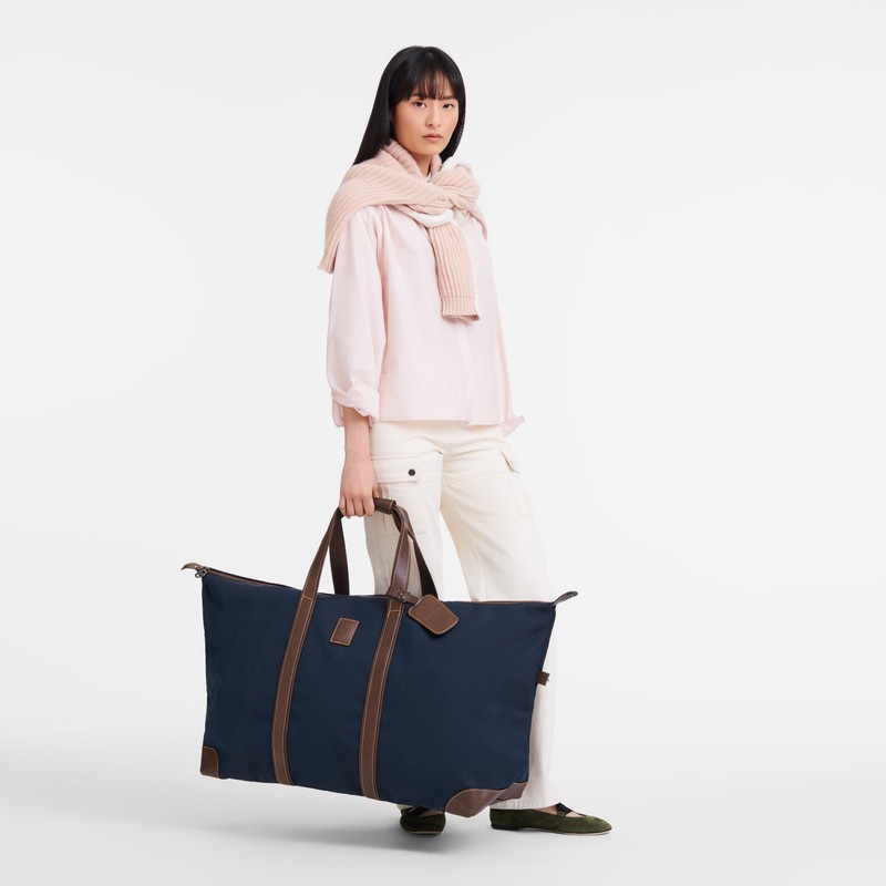 Longchamp Boxford L Travel bag - Recycled canvas Blue | QMGK72834