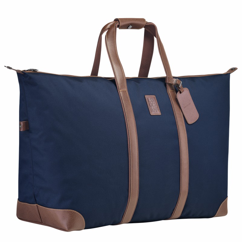 Longchamp Boxford L Travel bag - Recycled canvas Blue | QMGK72834