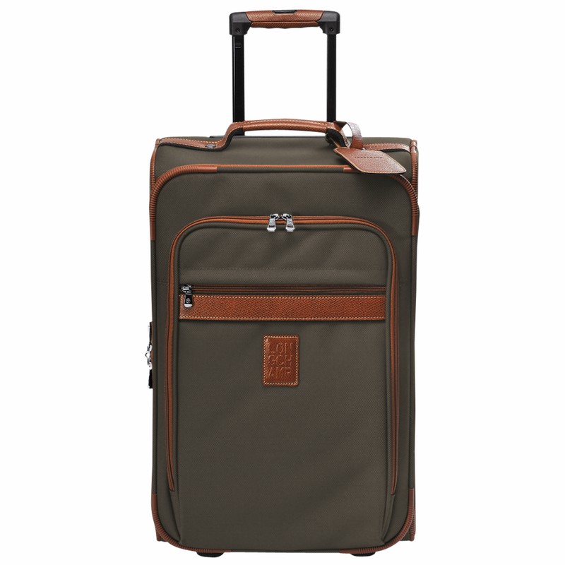 Longchamp Boxford M Suitcase - Recycled canvas Brown | ETYZ75618