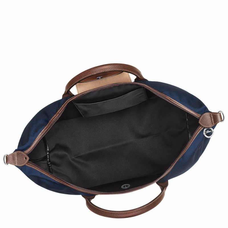 Longchamp Boxford M Travel bag - Recycled canvas Blue | WOFD34172