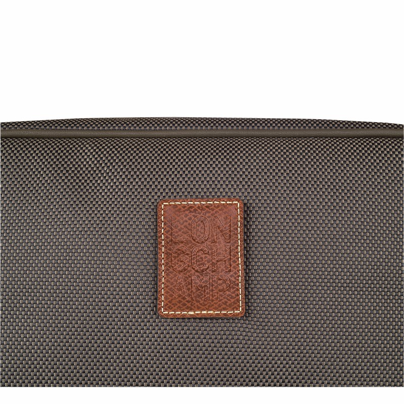 Longchamp Boxford Toiletry case - Recycled canvas Brown | UVQB64517