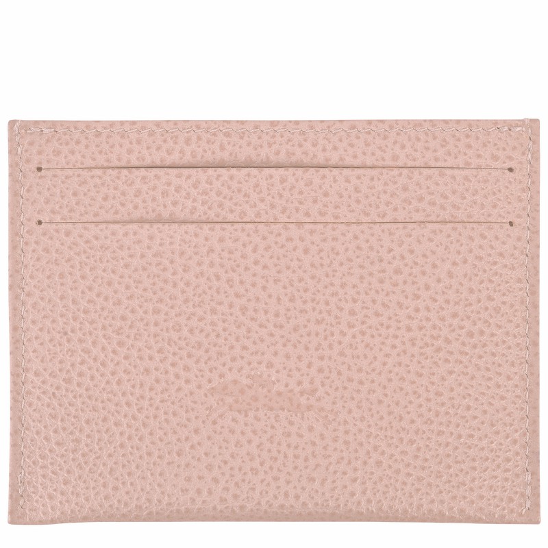 Longchamp Le FOULONNÉ Cardholder - Leather Beige | EIFP74053