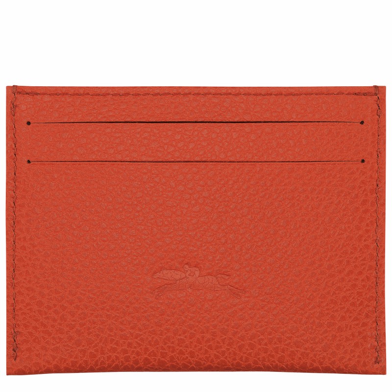 Longchamp Le FOULONNÉ Cardholder - Leather Orange | BAFL19264