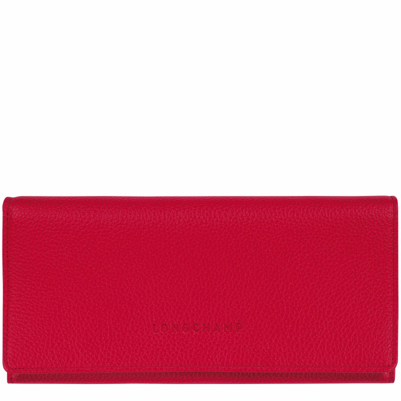 Longchamp Le FOULONNÉ Continental wallet - Leather Red | TOCL32098