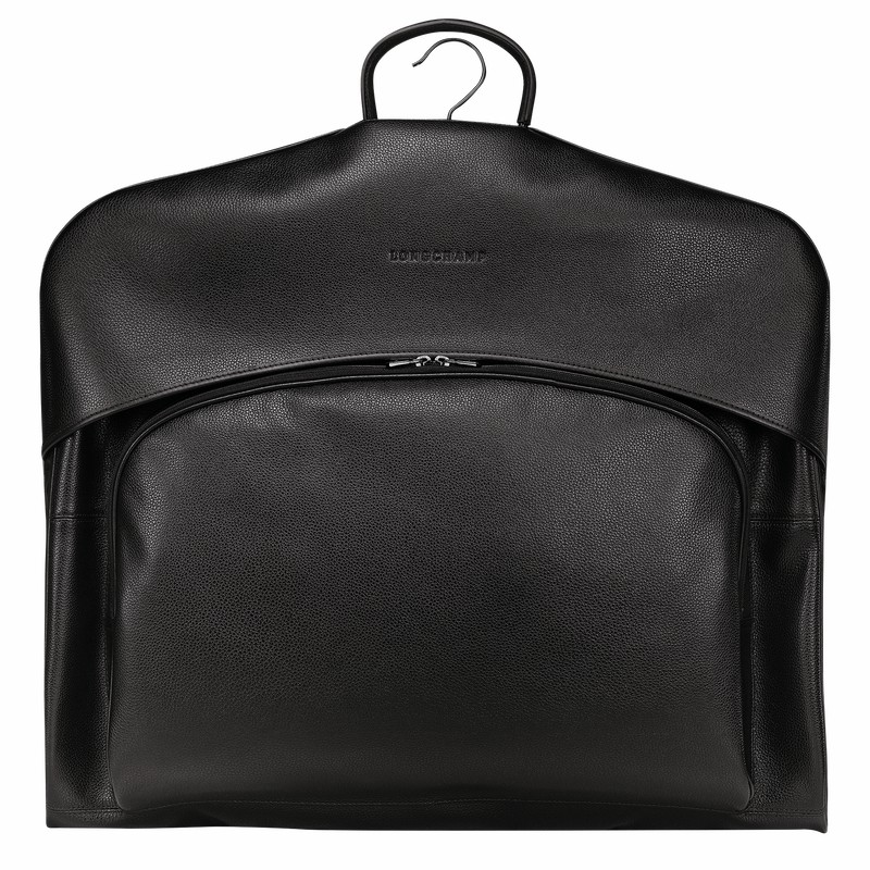 Longchamp Le FOULONNÉ Garment cover - Leather Black | LEYM65892