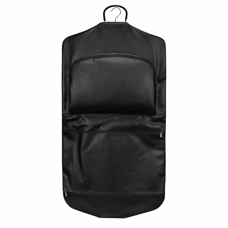 Longchamp Le FOULONNÉ Garment cover - Leather Black | LEYM65892
