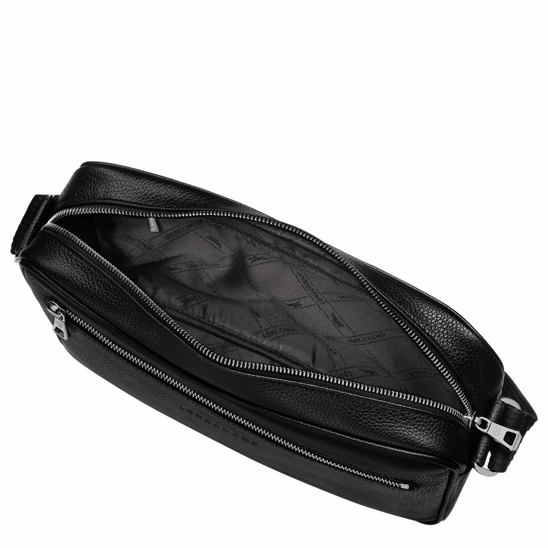 Longchamp Le FOULONNÉ M Camera bag - Leather Black | EPIR36019