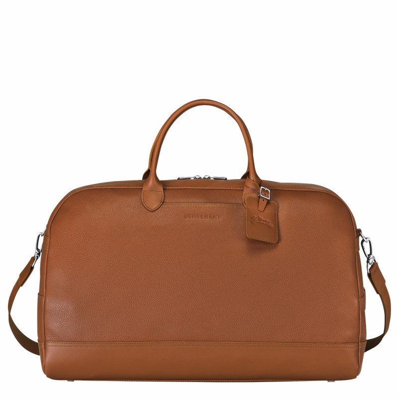 Longchamp Le FOULONNÉ M Travel bag - Leather Caramel | KNDY84725
