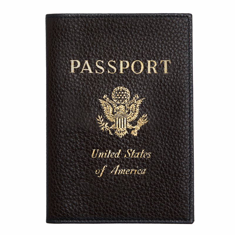 Longchamp Le FOULONNÉ Passport cover - Leather Black | ISDZ24018