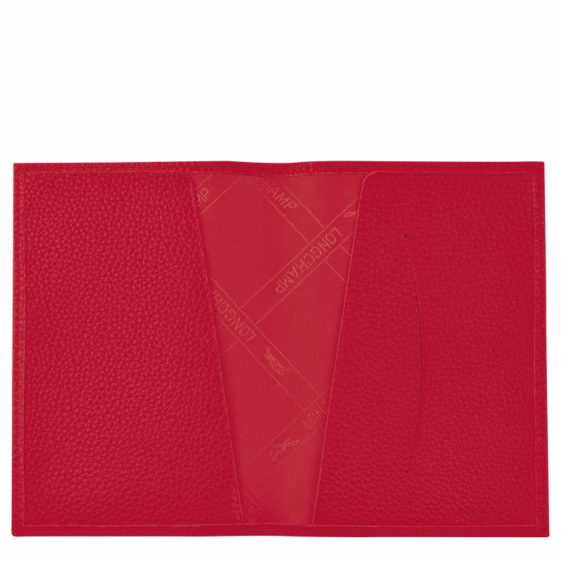 Longchamp Le FOULONNÉ Passport cover - Leather Red | BSNK14836