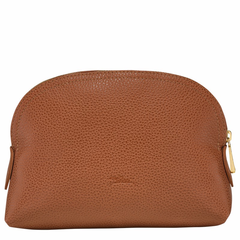 Longchamp Le FOULONNÉ Pouch - Leather Caramel | GVAJ52693