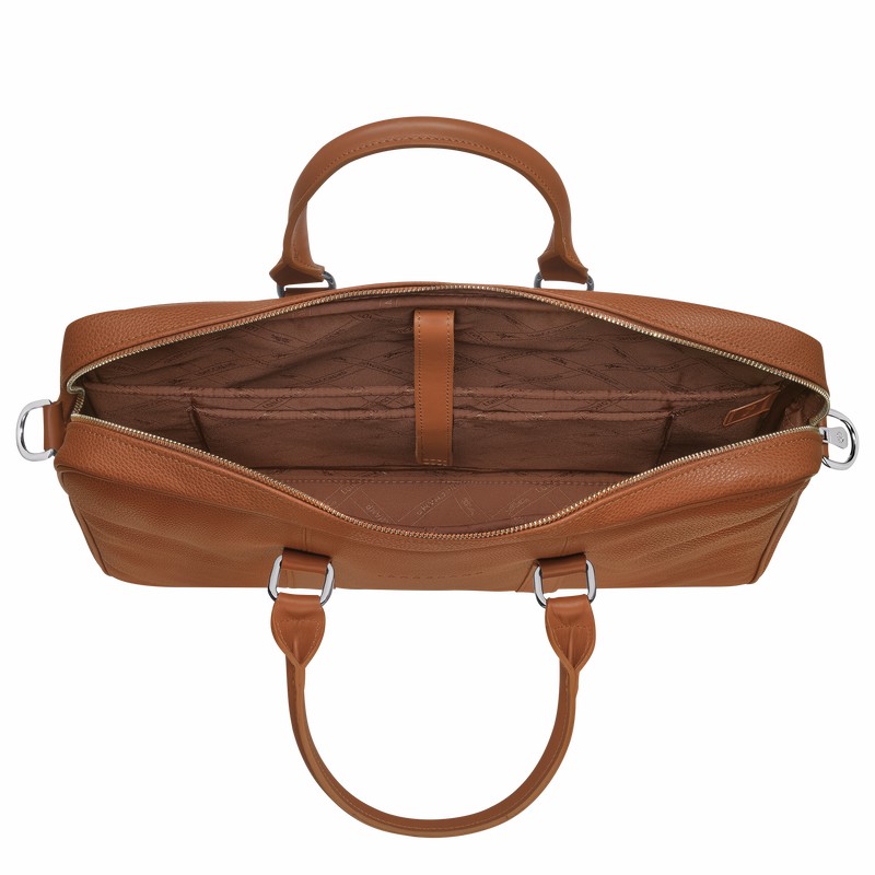 Longchamp Le FOULONNÉ S Briefcase - Leather Caramel | URPD24650