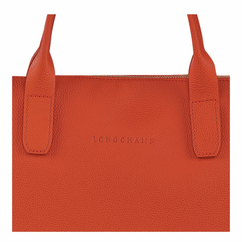 Longchamp Le FOULONNÉ S Briefcase - Leather Orange | TQSY29684