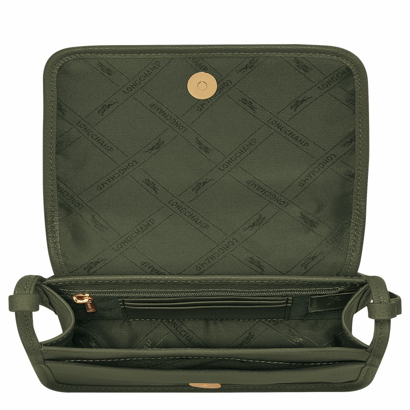 Longchamp Le FOULONNÉ XS Clutch - Leather Khaki | GJVF28015