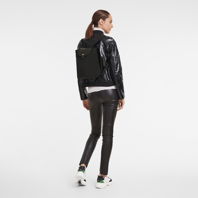 Longchamp Le Pliage Green M Backpack - Recycled canvas Black | YUBP26805