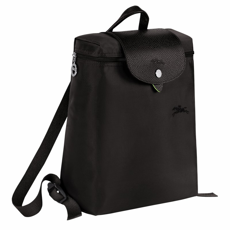Longchamp Le Pliage Green M Backpack - Recycled canvas Black | YUBP26805