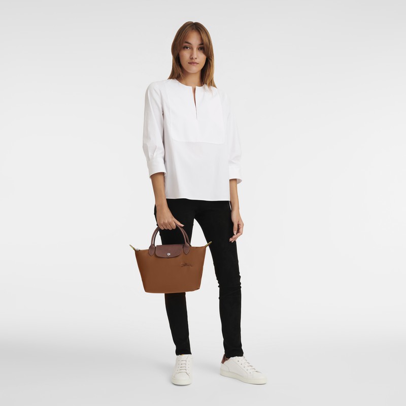 Longchamp Le Pliage Green S Handbag - Recycled canvas Brown | OIRZ90836