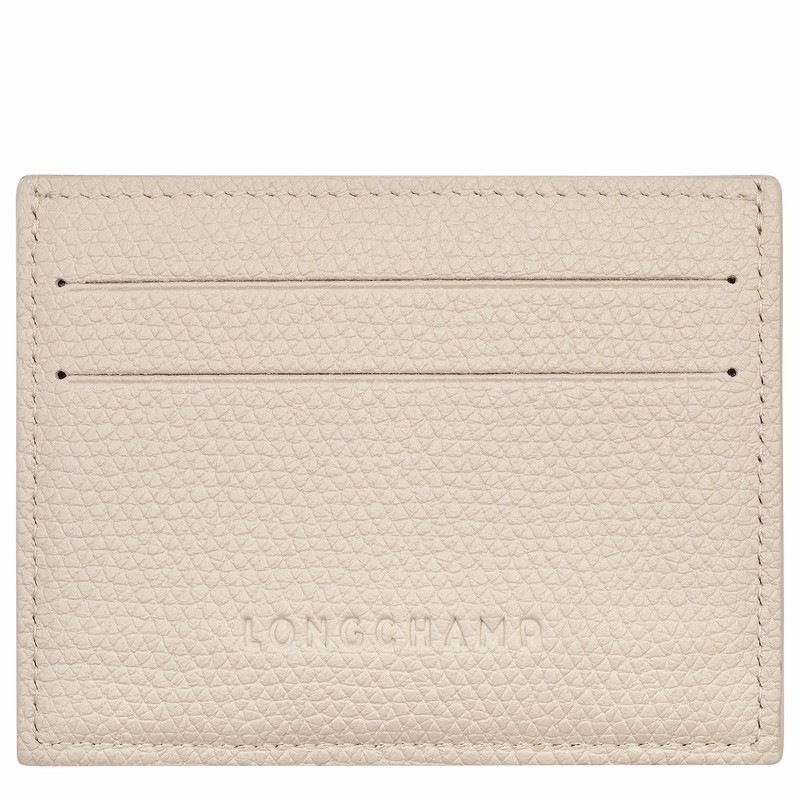 Longchamp Le Roseau Card holder - Leather White | MVDB57430
