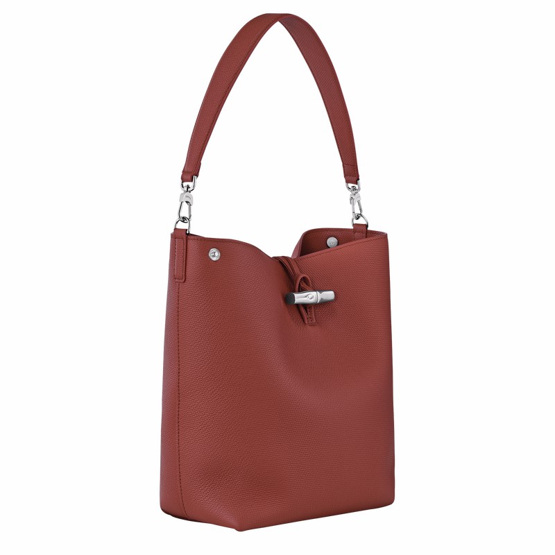 Longchamp Le Roseau M Shoulder bag - Leather Brown | CTWG79021