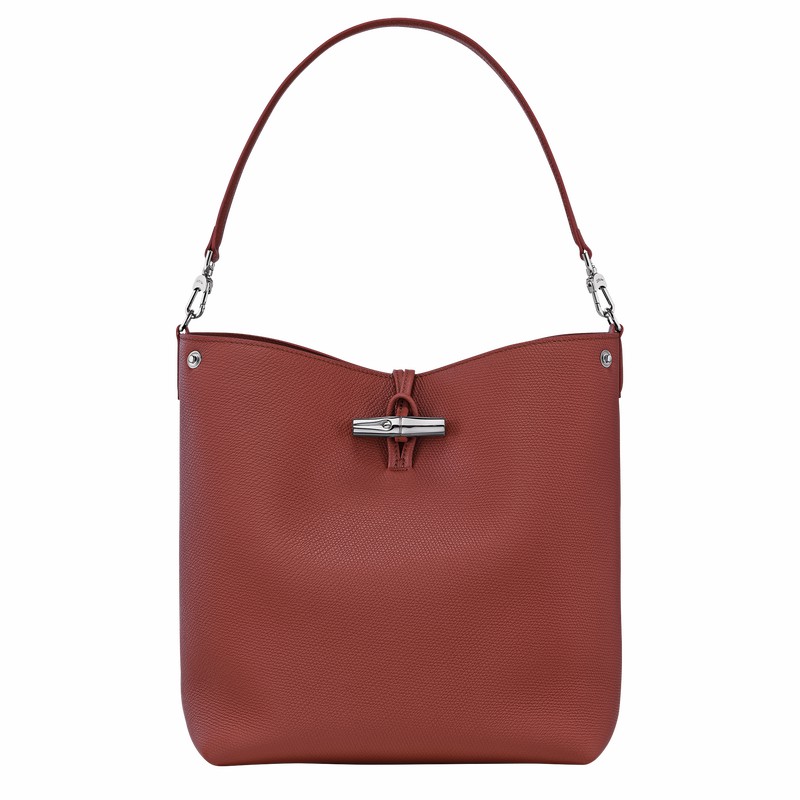 Longchamp Le Roseau M Shoulder bag - Leather Brown | CTWG79021