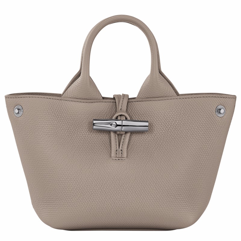Longchamp Le Roseau XS Handbag - Leather Grey | ECKT21476