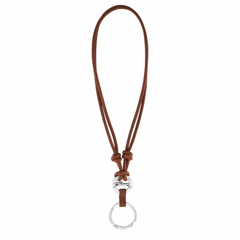 Longchamp ÉPURE Key ring - Leather Brown | JAEK13257